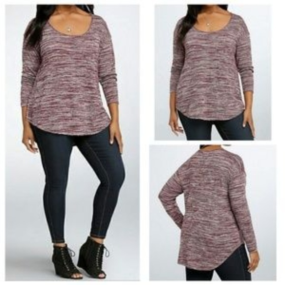 torrid Tops - Torrid Marled Stripe Knit Tee - Size 1 - EUC